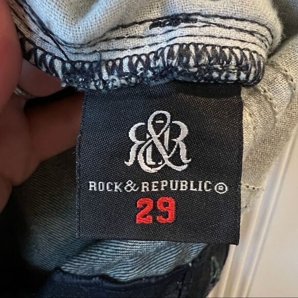 Rock & Republic Berlin Rhinestone Jeans in Attraction Wash Midrise Skinny Sz 29 - Picture 10 of 12